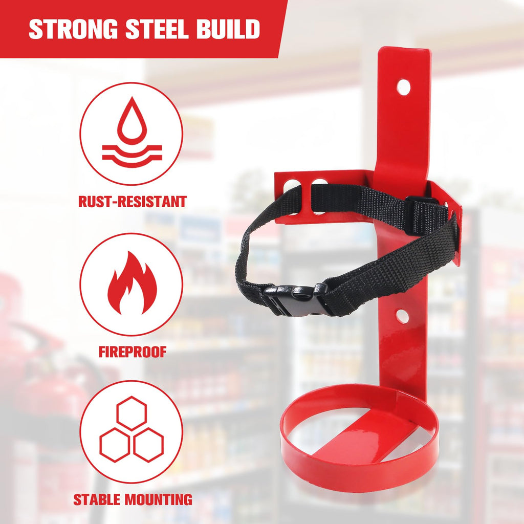 Fire Extinguisher Mount, 2.5LB Adjustable Straps Wall Hanging Holder 2Pcs L502