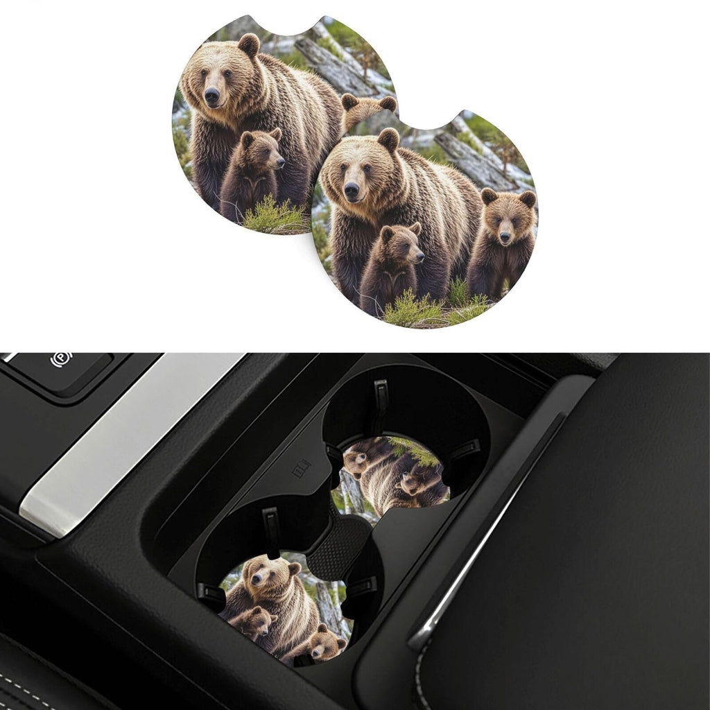 Black Drink Coasters with Metal Holder Set of 2 T39598