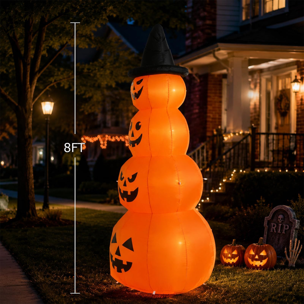 8FT Inflatable Stacked Pumpkins R39921