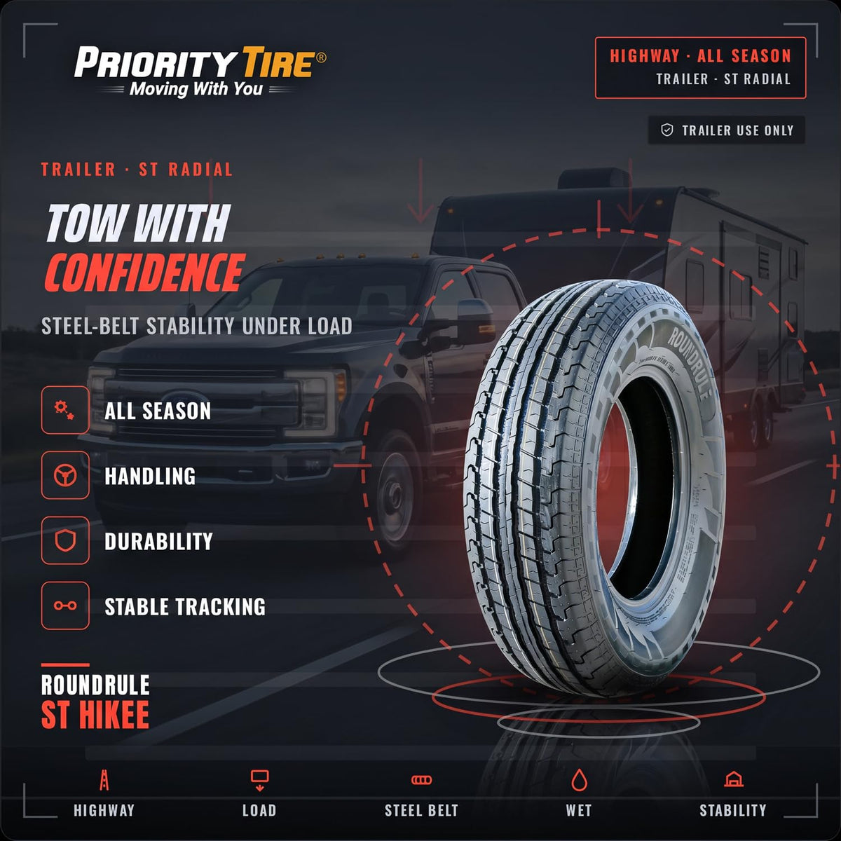 ST205/75R15 All Season 8 Ply Semi-Steel Tire O9119