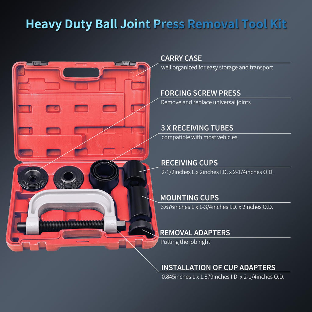 10pcs Ball Joint Press Removal/Installation Tool with 4 Wheel Drive Adapters S3459
