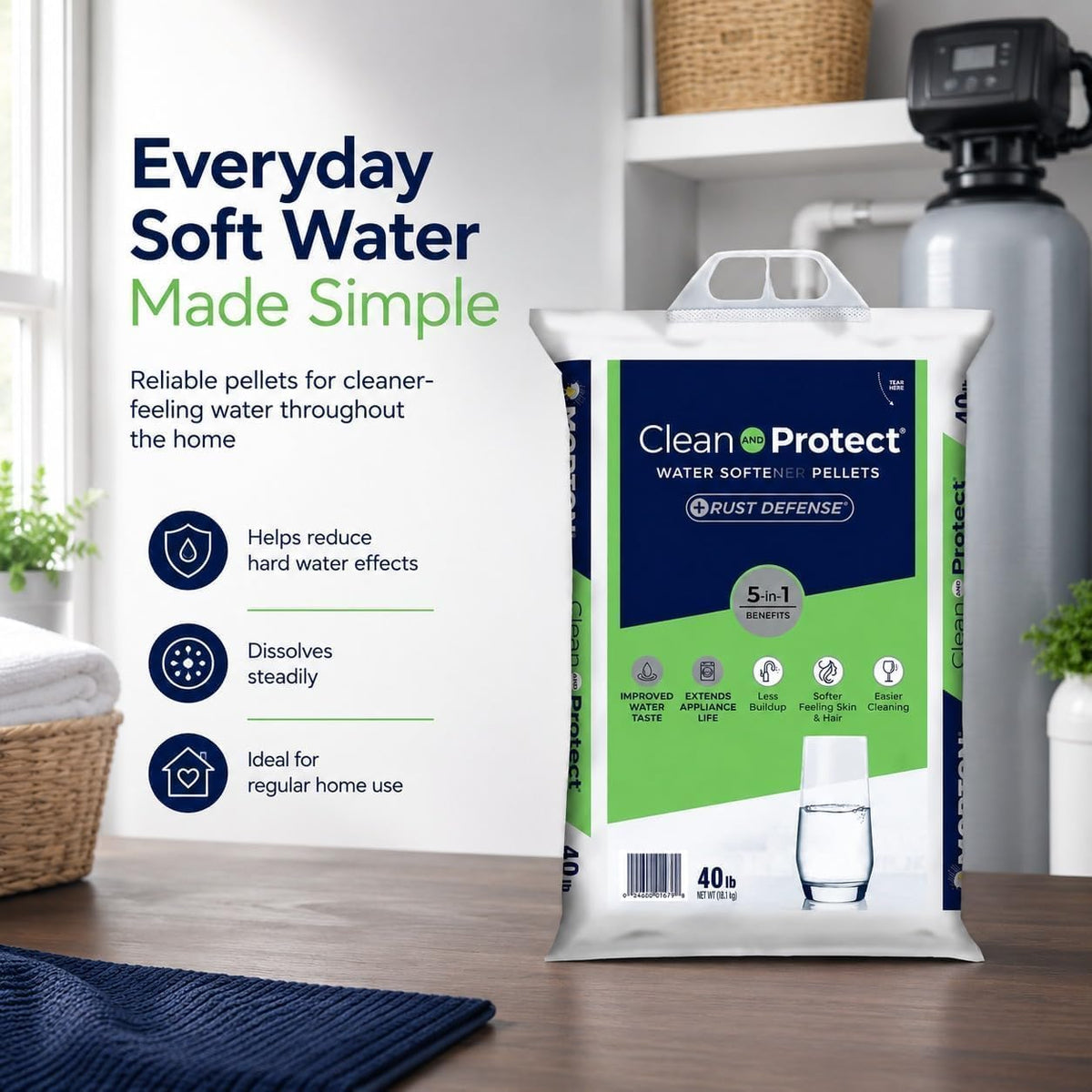 40 lb Water Softener Salt Crystals (Pack of 2) D3622