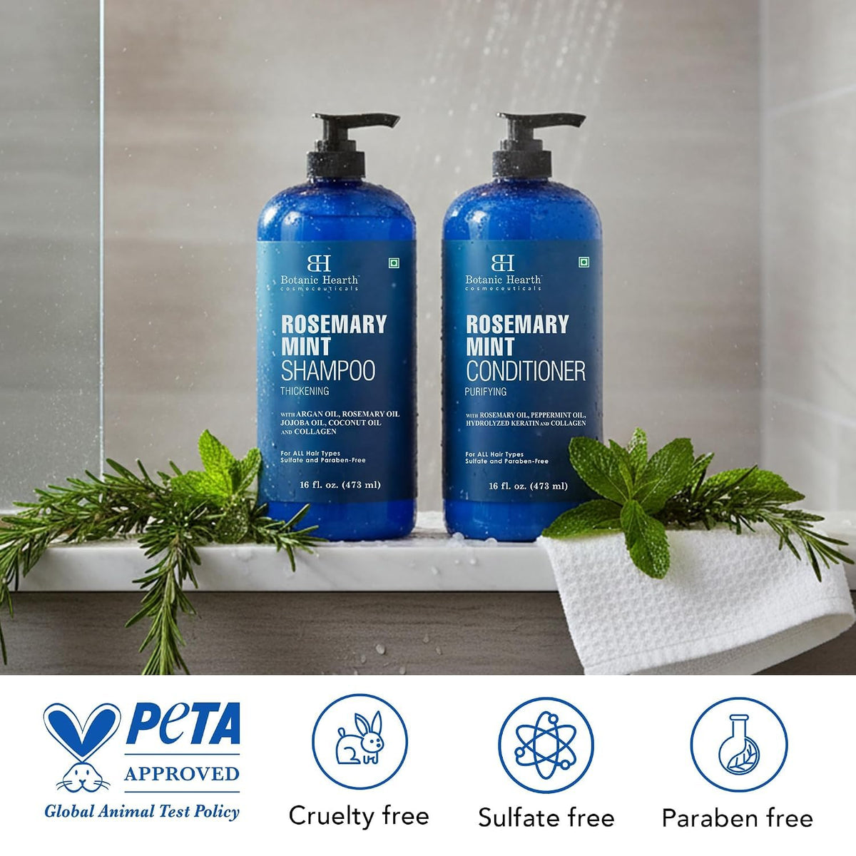 Rosemary Mint Shampoo and Conditioner Set 16 fl oz Y76619