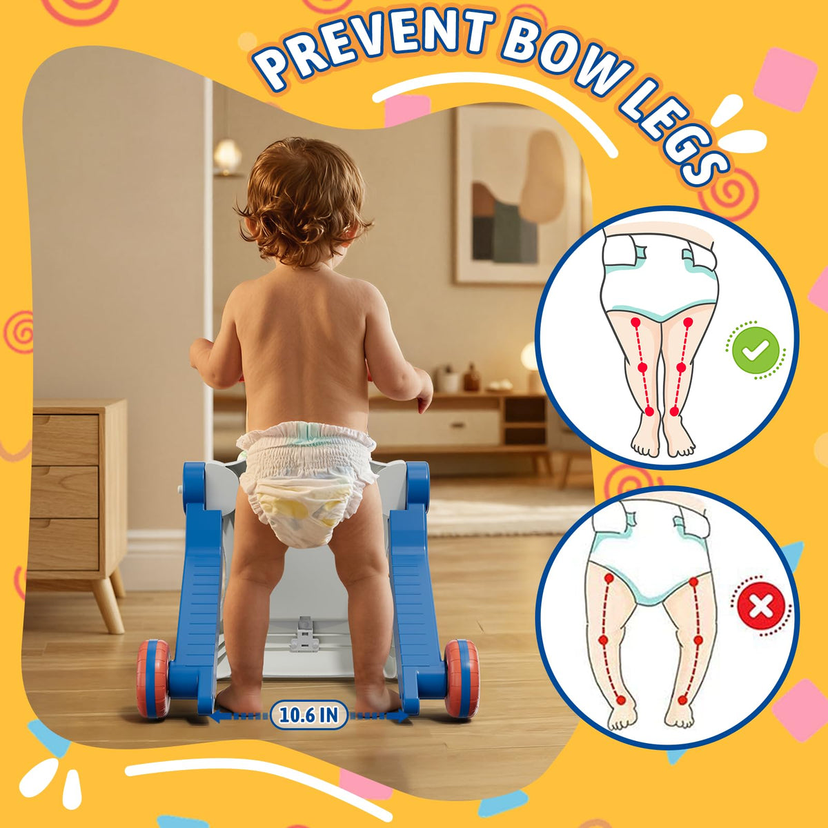 Blue 5 in 1 Baby Push Walker I701684