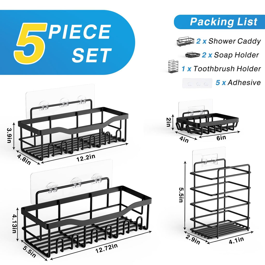 5 Pack Rustproof Stainless Steel Shower Caddy X754