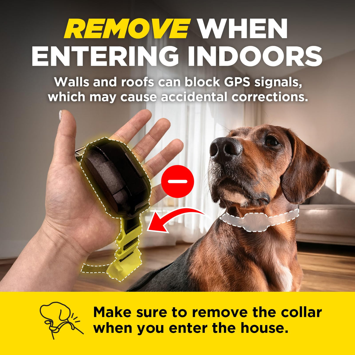 GPS Wireless Dog Fence with App IPX9K Waterproof Rechargeable Collar I8724