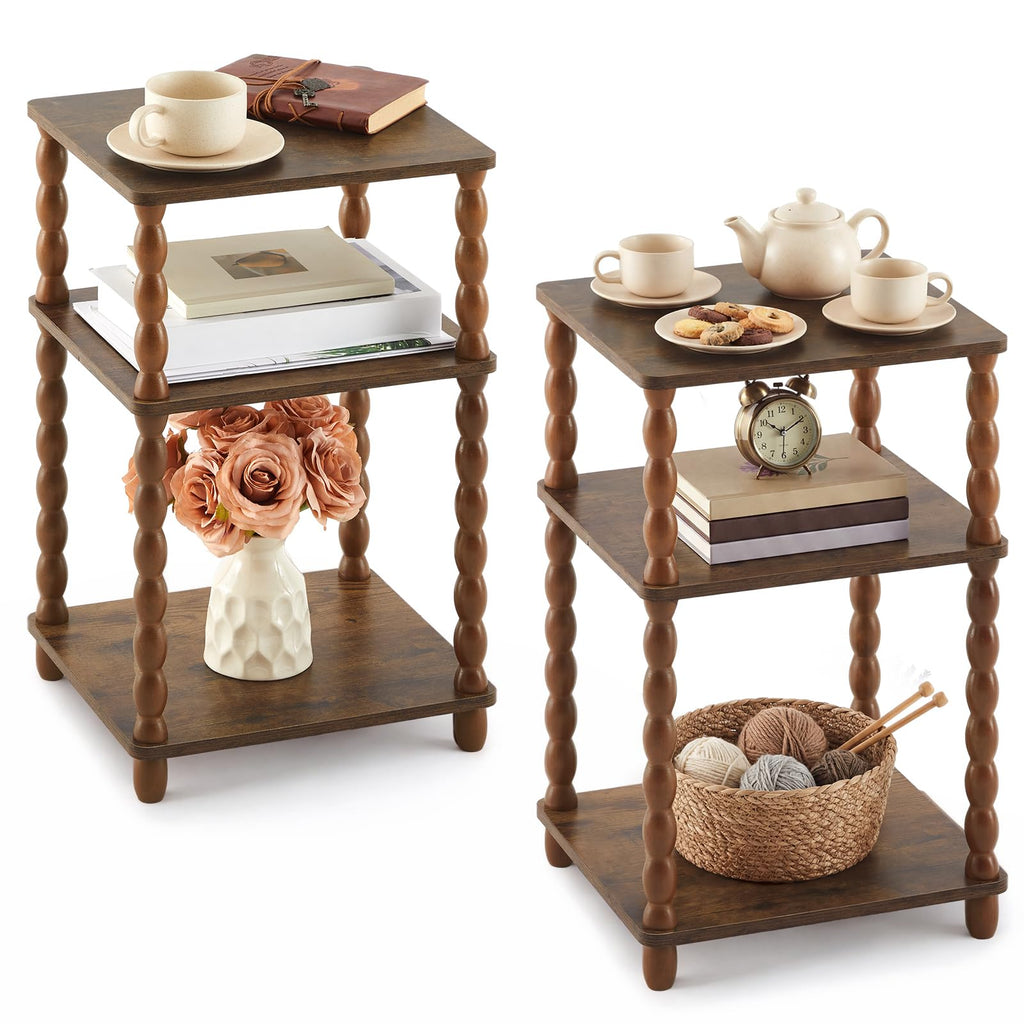 Set of 2 Small 3-tier Square Side Table Z831