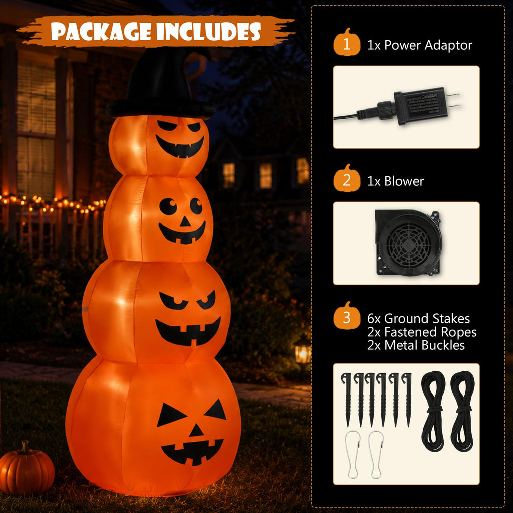8FT Inflatable Stacked Pumpkins R39921