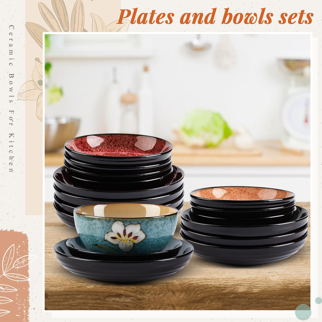 12 Pcs Floral Ceramic Dinnerware Set for 4 M176