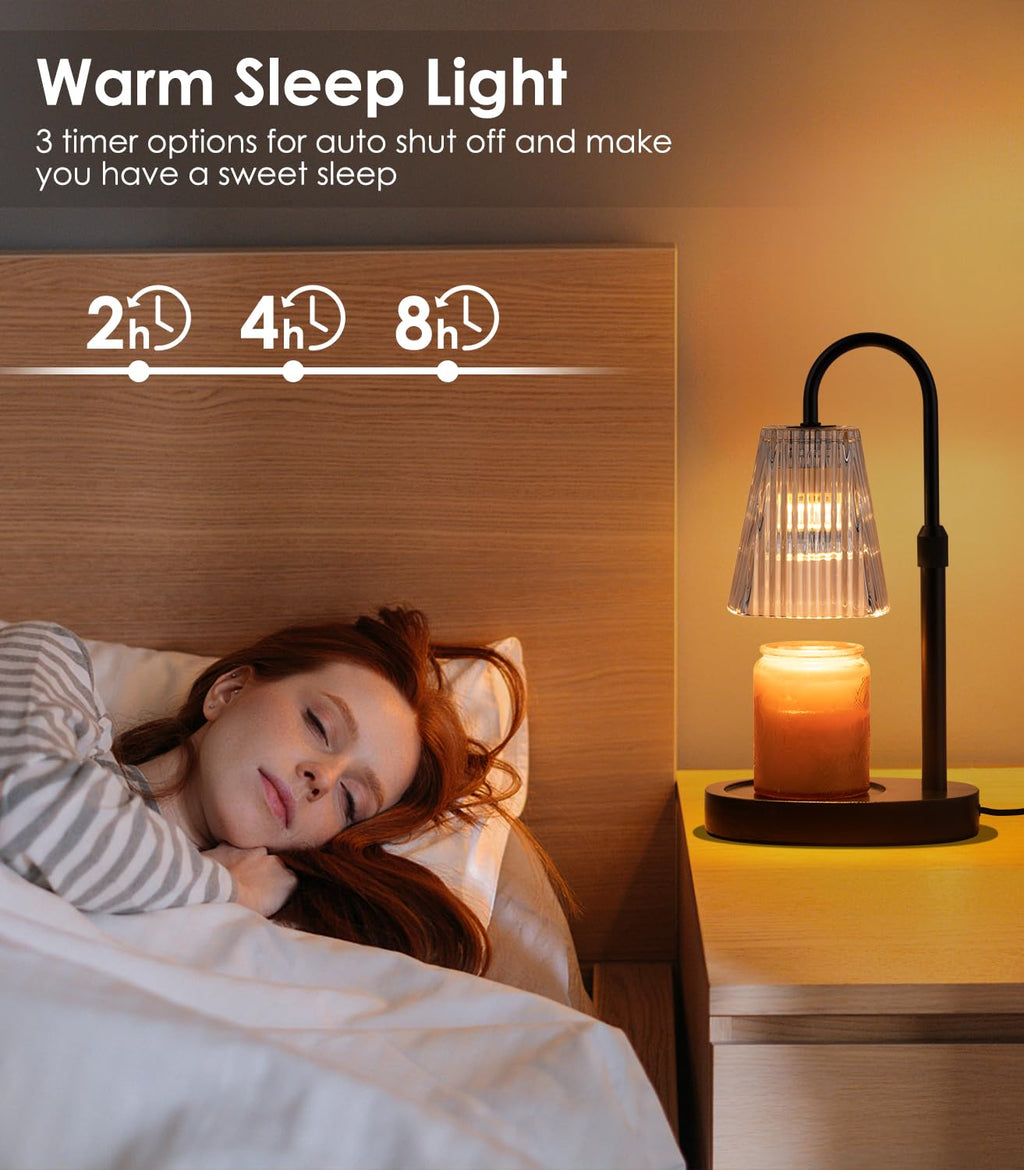 Electric Candle Warmer Lamp with Dimmer Adjustable Height Timer Glass O33098