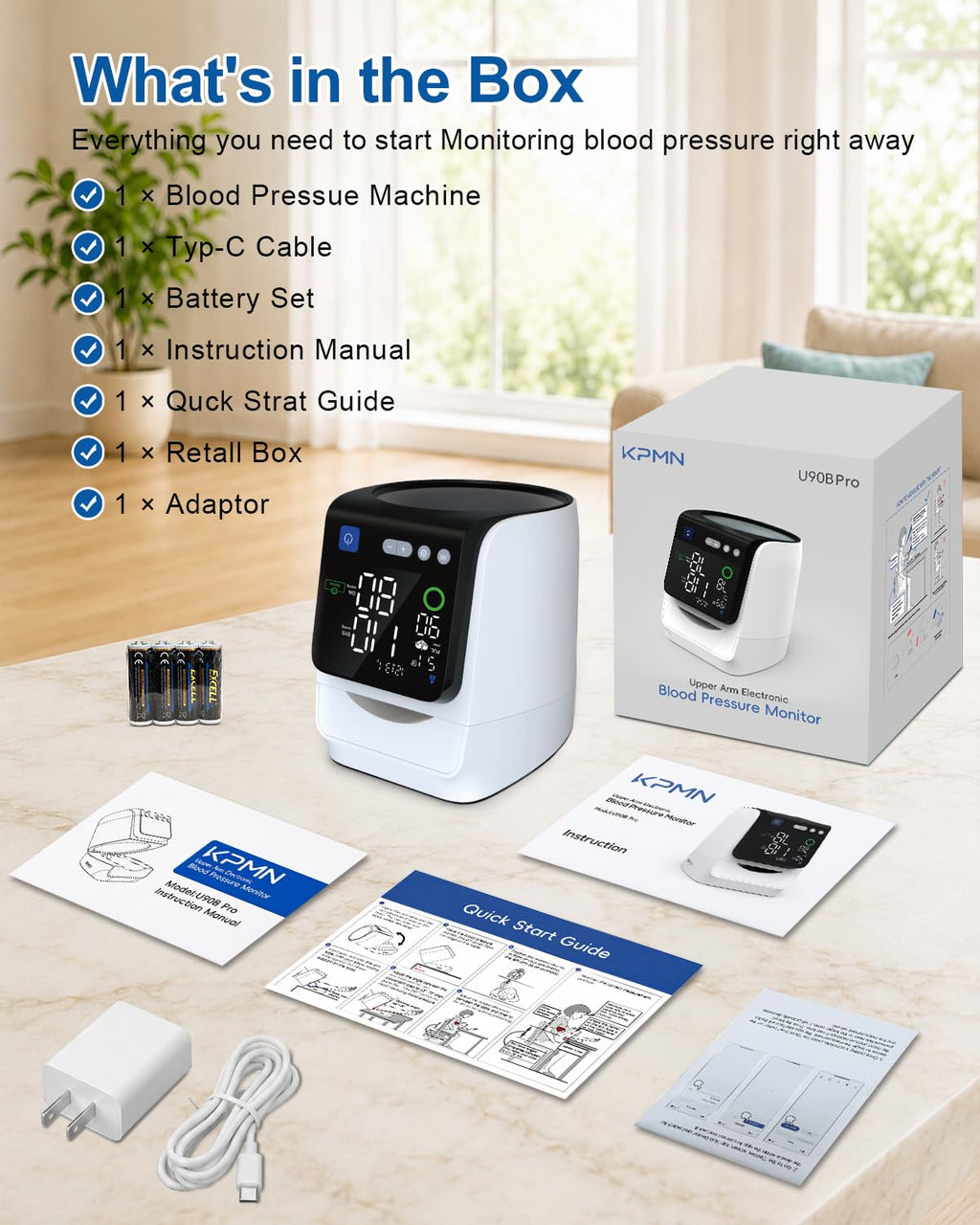 Upper Arm Blood Pressure Monitor 8.7-15.8" Cuff K8507
