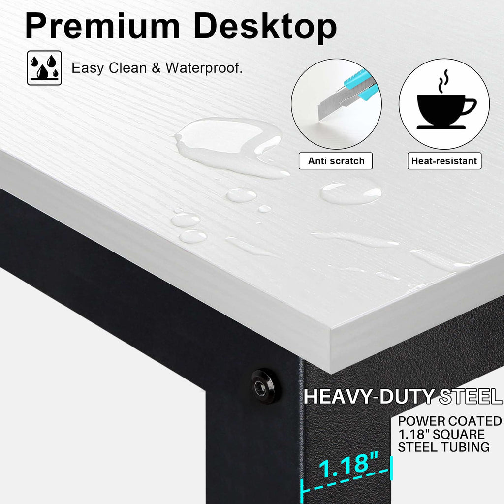 White Computer Desk with Hutch and Shelves H732