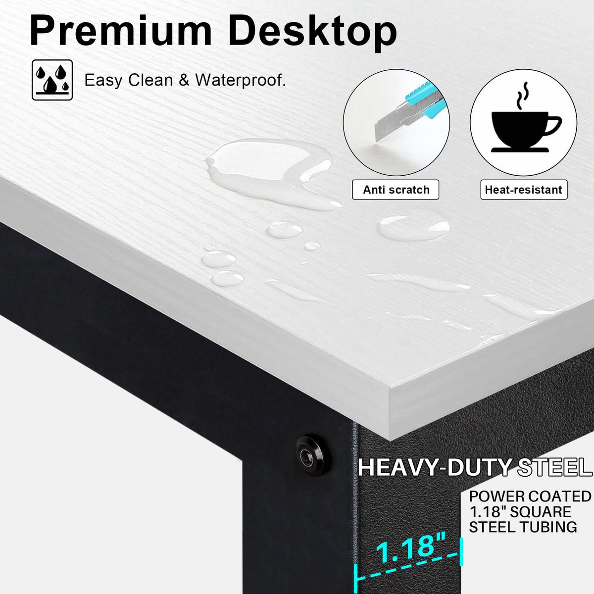 White Computer Desk with Hutch and Shelves H732