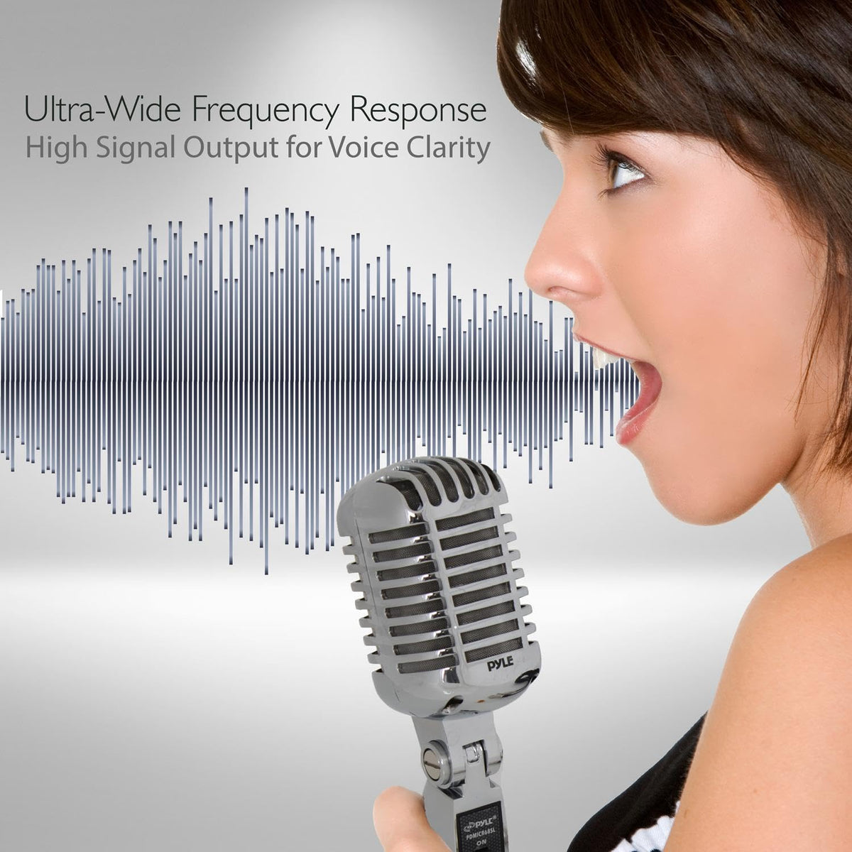 Silver Retro Dynamic Vocal Microphone L80276