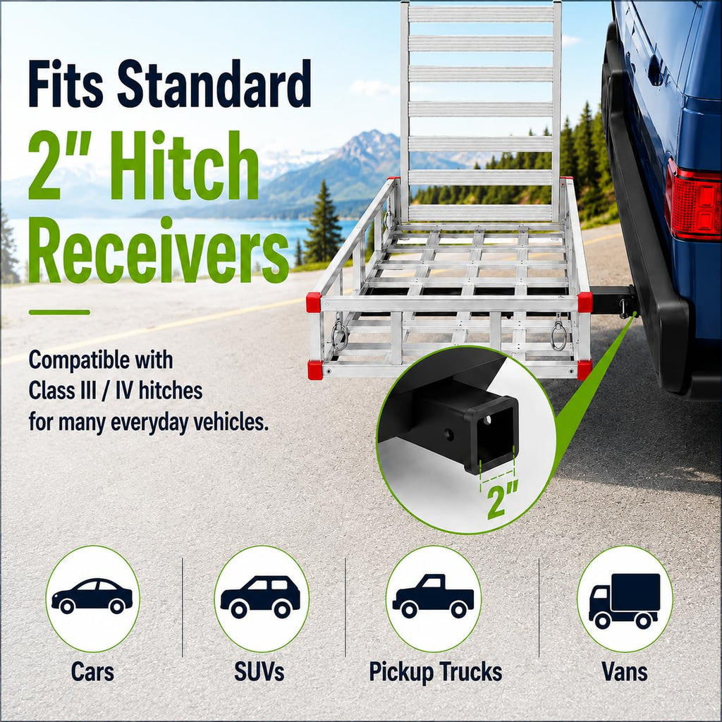 Aluminum Hitch Cargo Carrier with Ramp S71756
