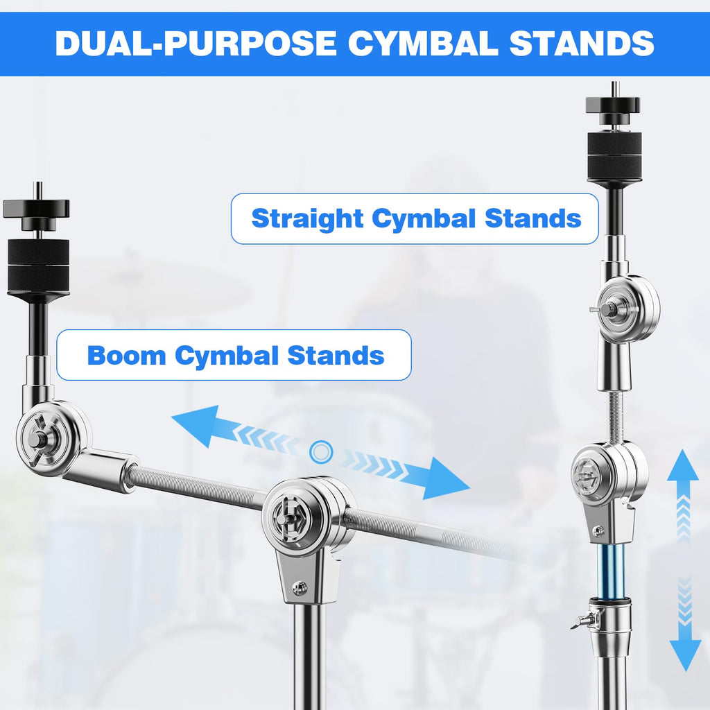 Adjustable Boom Cymbal Stand with Double Braced Legs Y956501