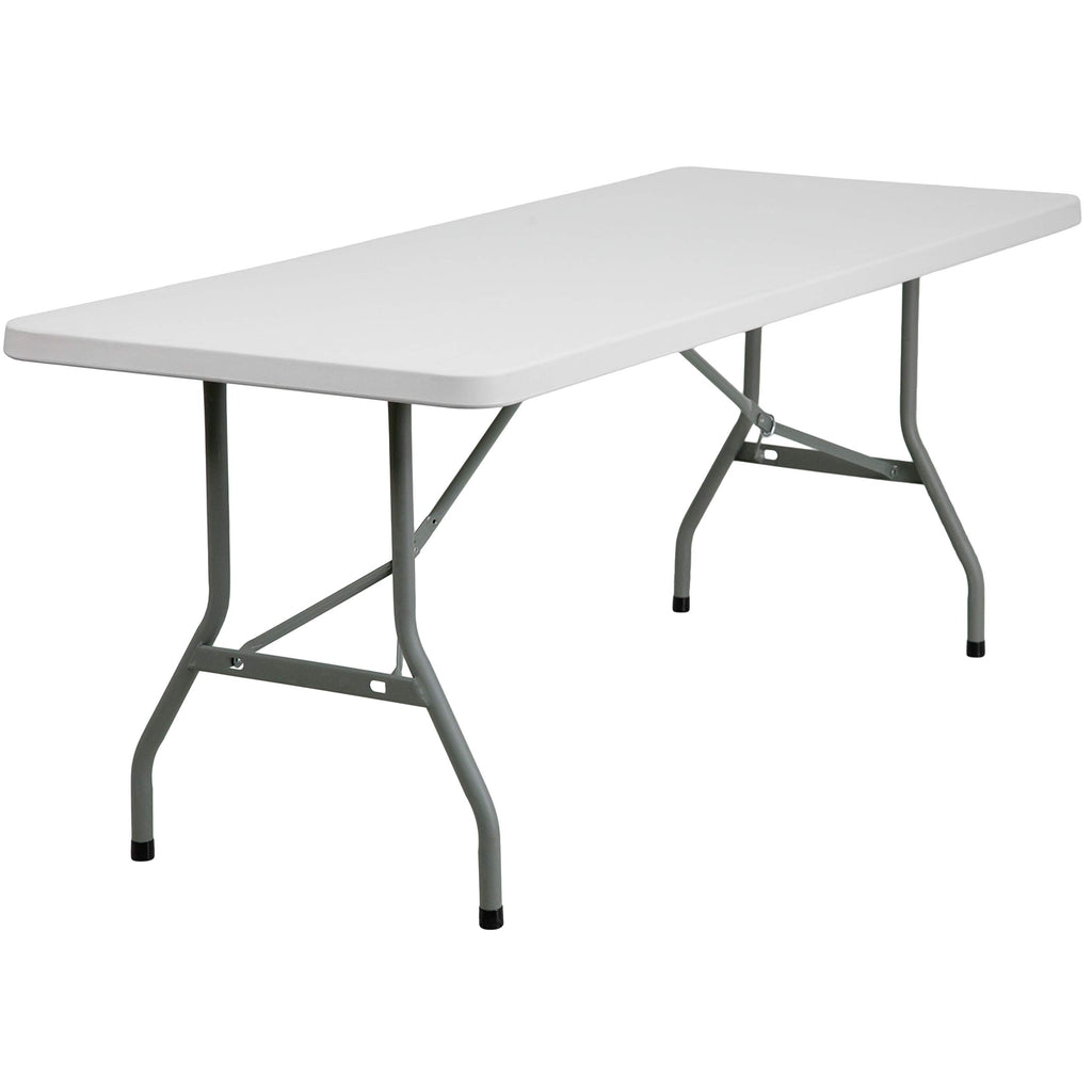 6-Foot White Plastic Folding Table T2957