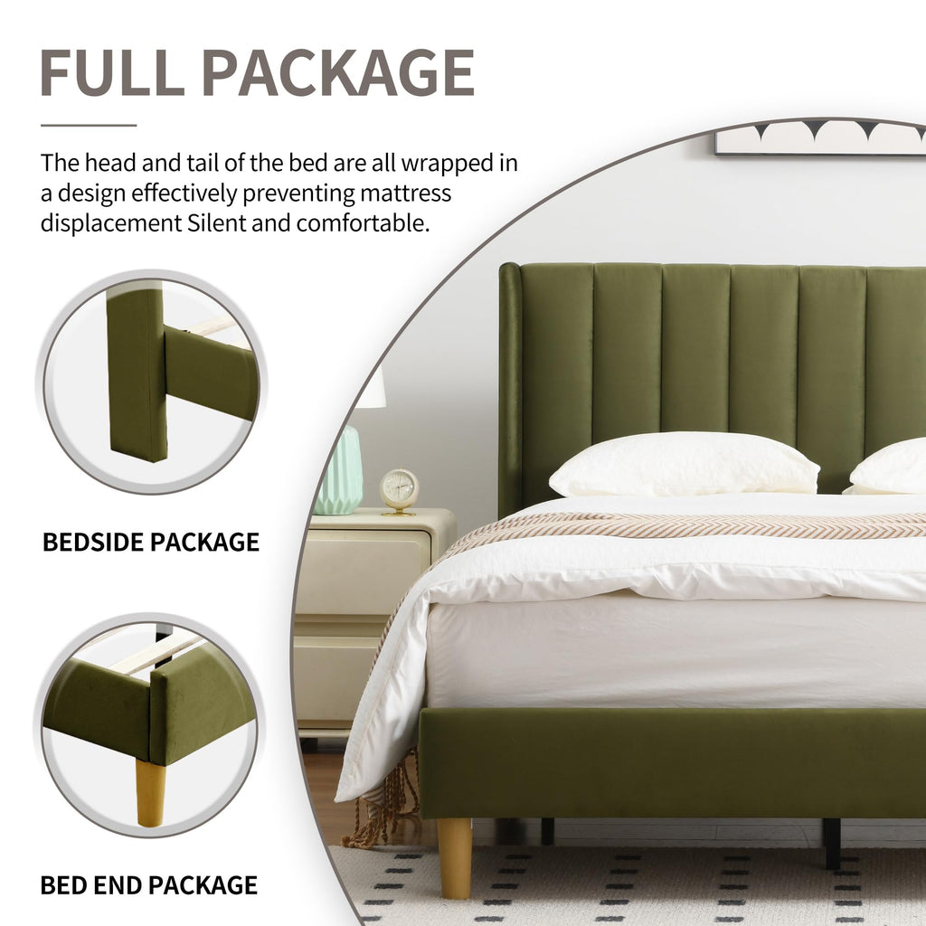 Queen Bed Frame with Upholstered Headboard B1782