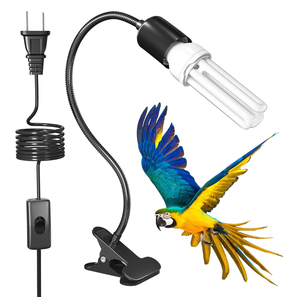 Bird Cage Lighting Combo Kit, Clip Lamp with UVB 2.4 20W Compact Fluorescent Bulb X42880