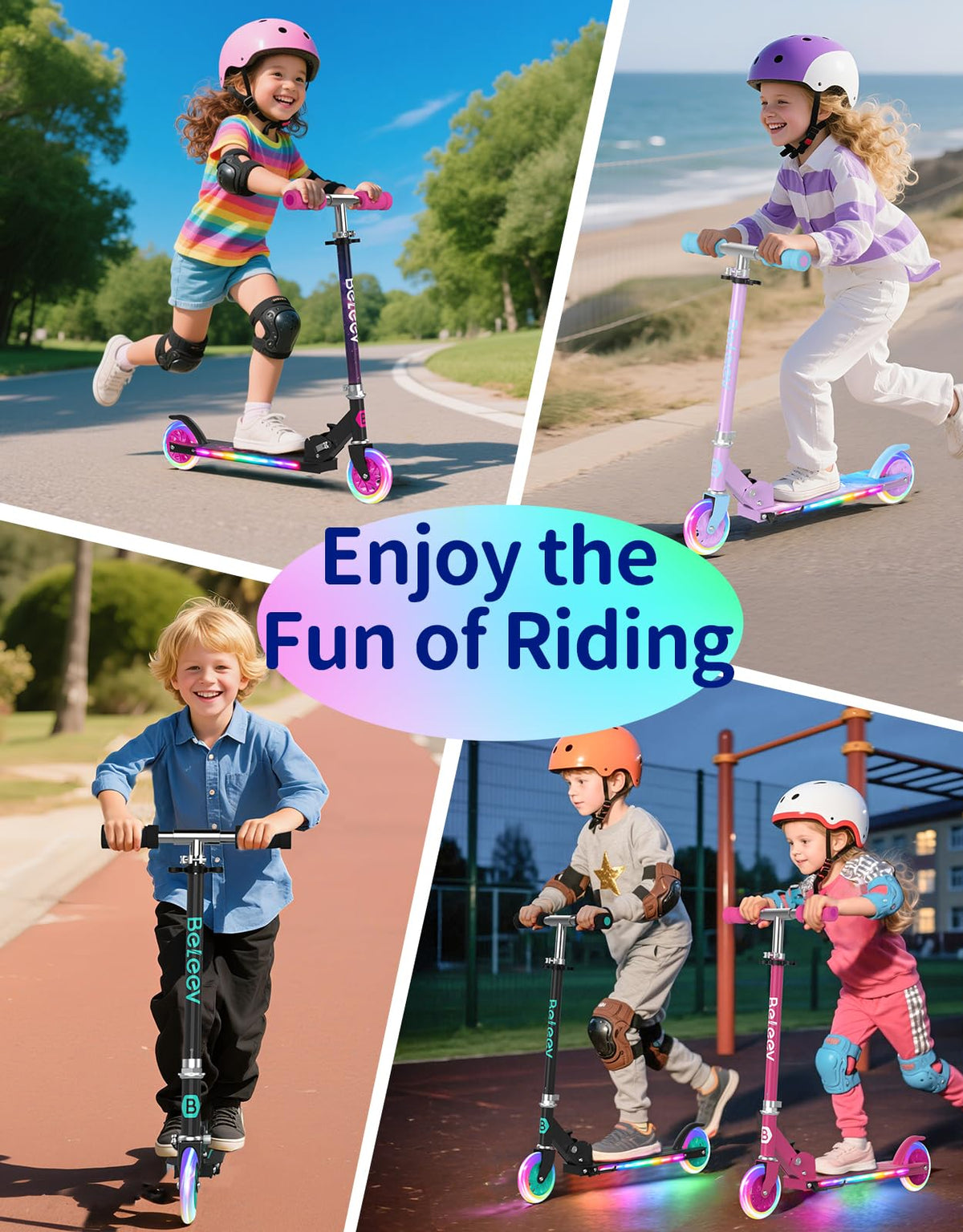 2 Wheel Folding Kick Scooter with Light Up Wheels E299