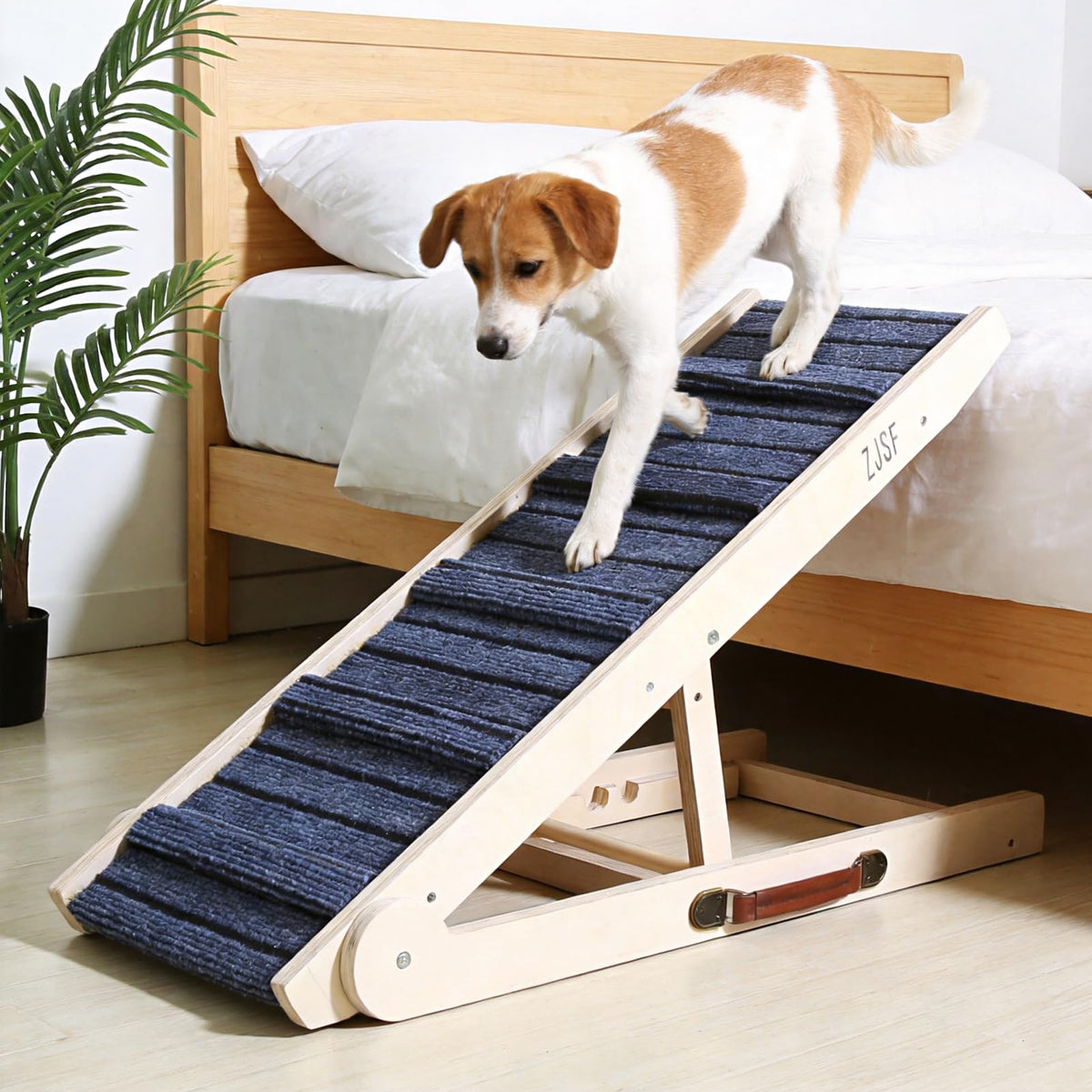 Foldable Wooden Dog Ramp 4 Adjustable Heights B61202