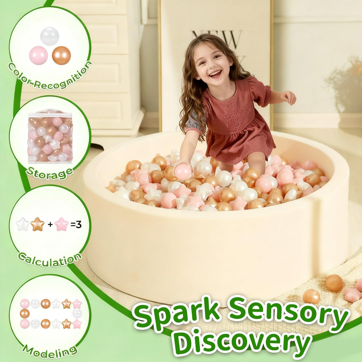 50 100 200 Count Star Ball Pit Balls Non-Toxic Plastic U62990