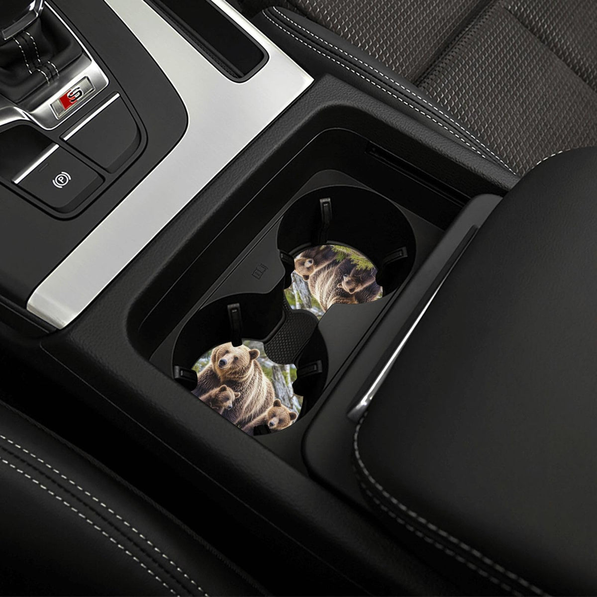 Black Drink Coasters with Metal Holder Set of 2 T39598