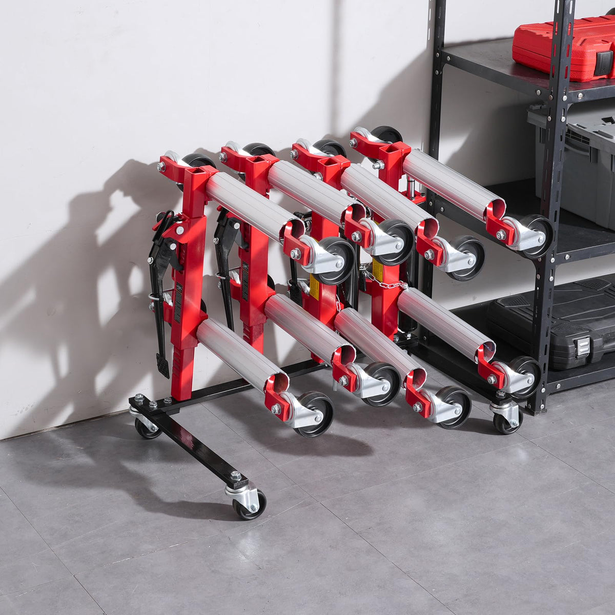Car Dolly Rack with 360° Rotatable Wheels, 4-Dolly Capacity I5031