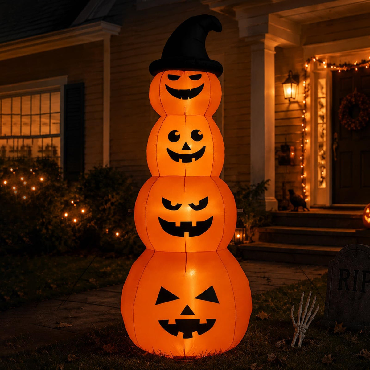 8FT Inflatable Stacked Pumpkins R39921