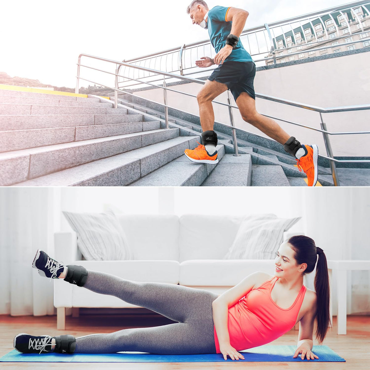 Adjustable Ankle Weights with Removable Weights Q962