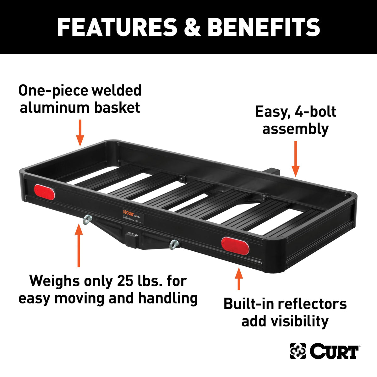 Black Aluminum Hitch Cargo Carrier I6002