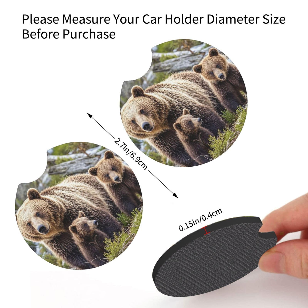 Black Drink Coasters with Metal Holder Set of 2 T39598