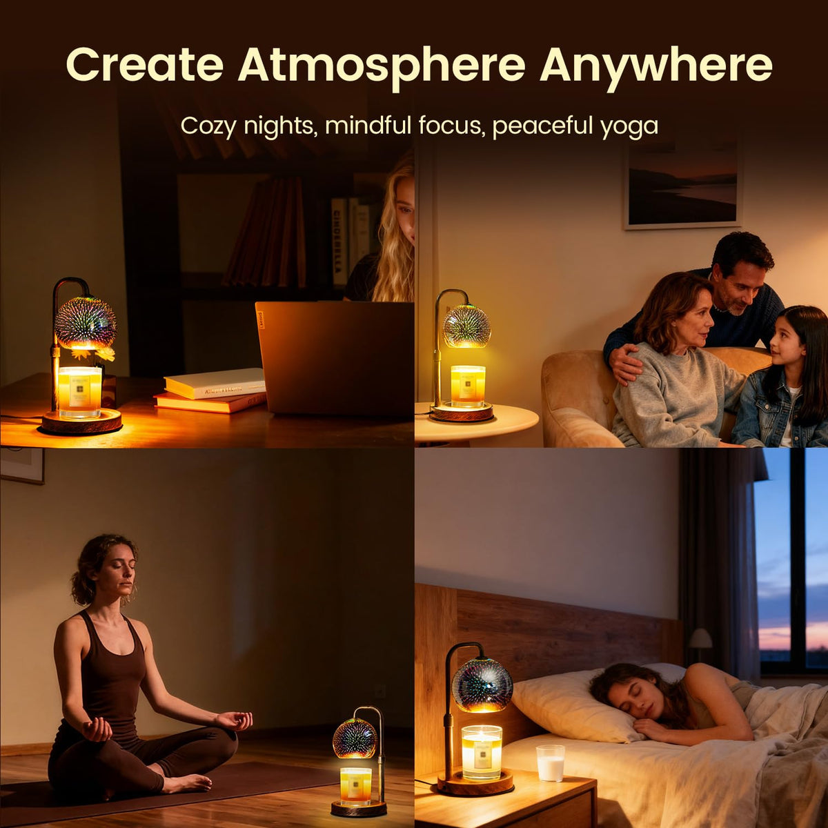 Candle Warmer Lamp with Timer, Dimmable, Adjustable I27695