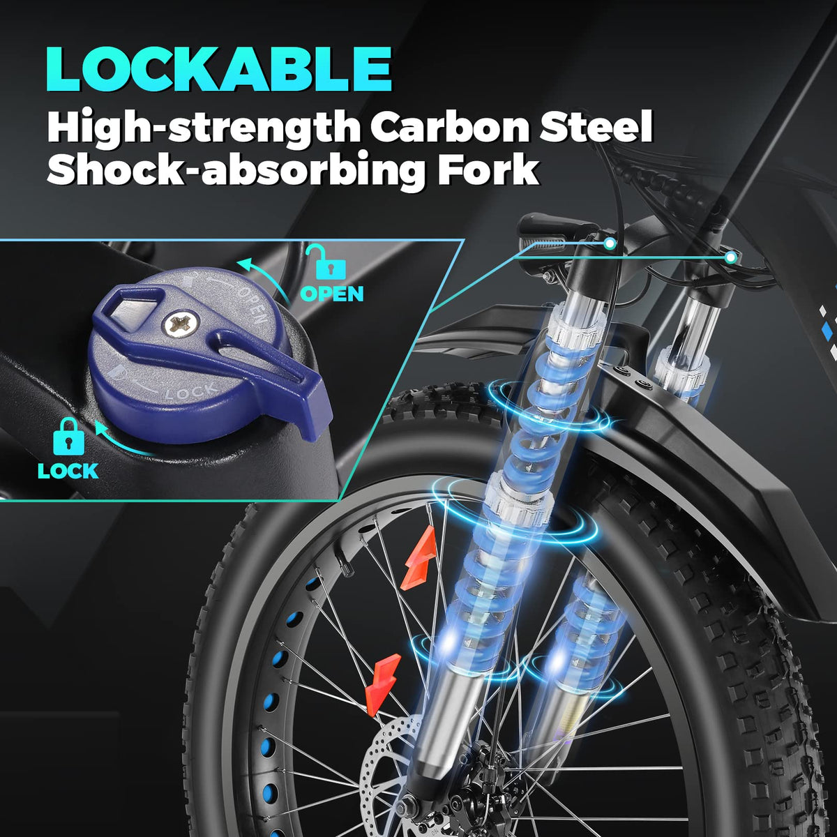 26" Fat Tire Electric Bike 750W 48V 7 Speed G4996