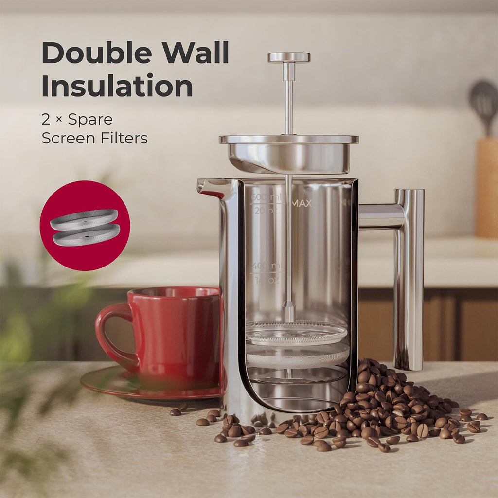 20oz Stainless Steel French Press Coffee Maker O4766