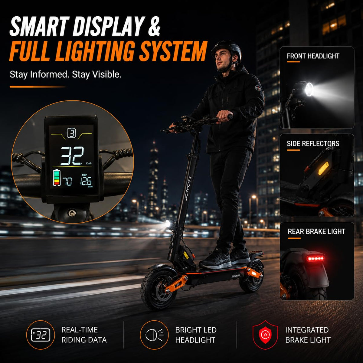 5600W Motor 46 MPH 27Ah Battery 10" Off Road Foldable Electric Scooter W394549