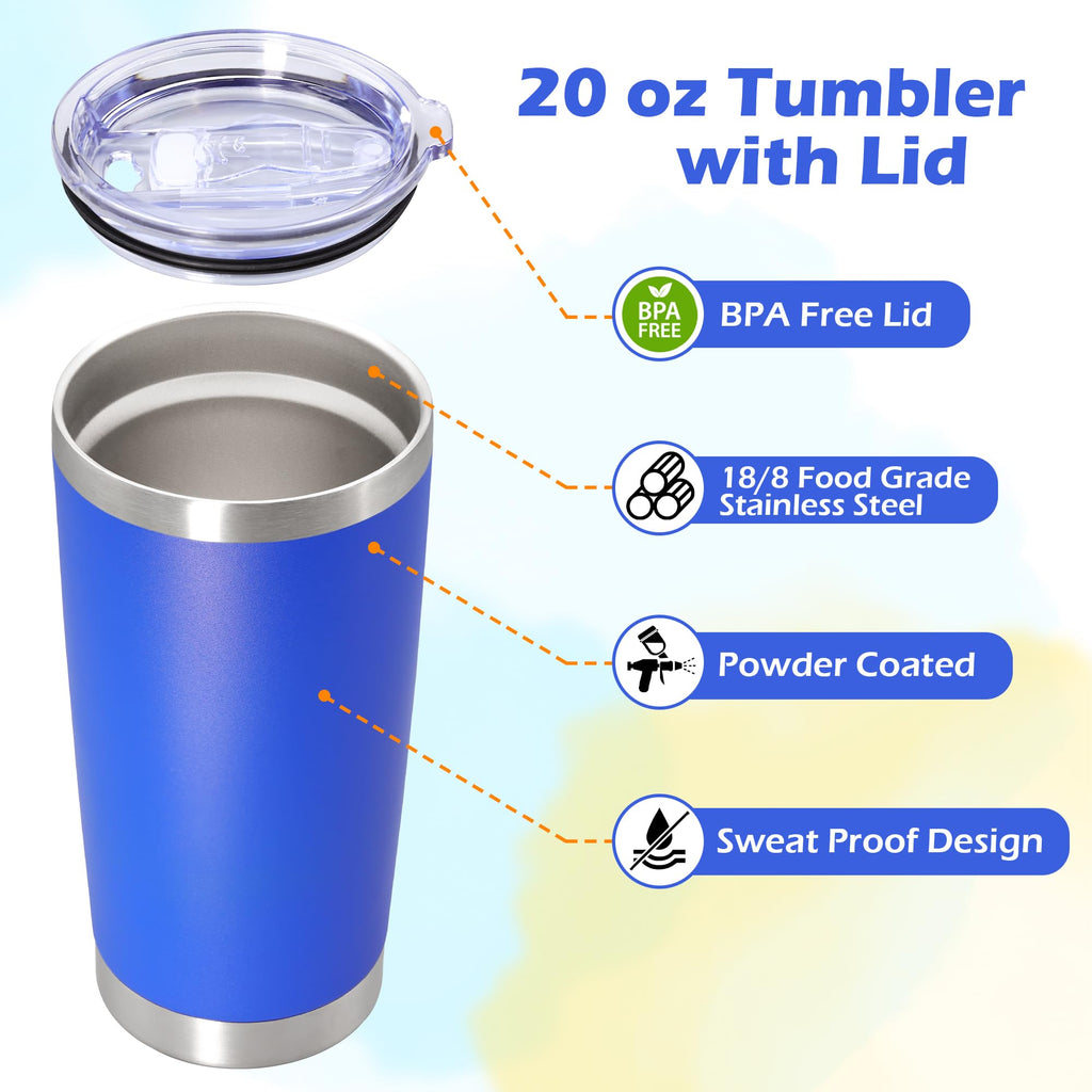 20oz Insulated Tumbler with Lid Dark Blue N8405