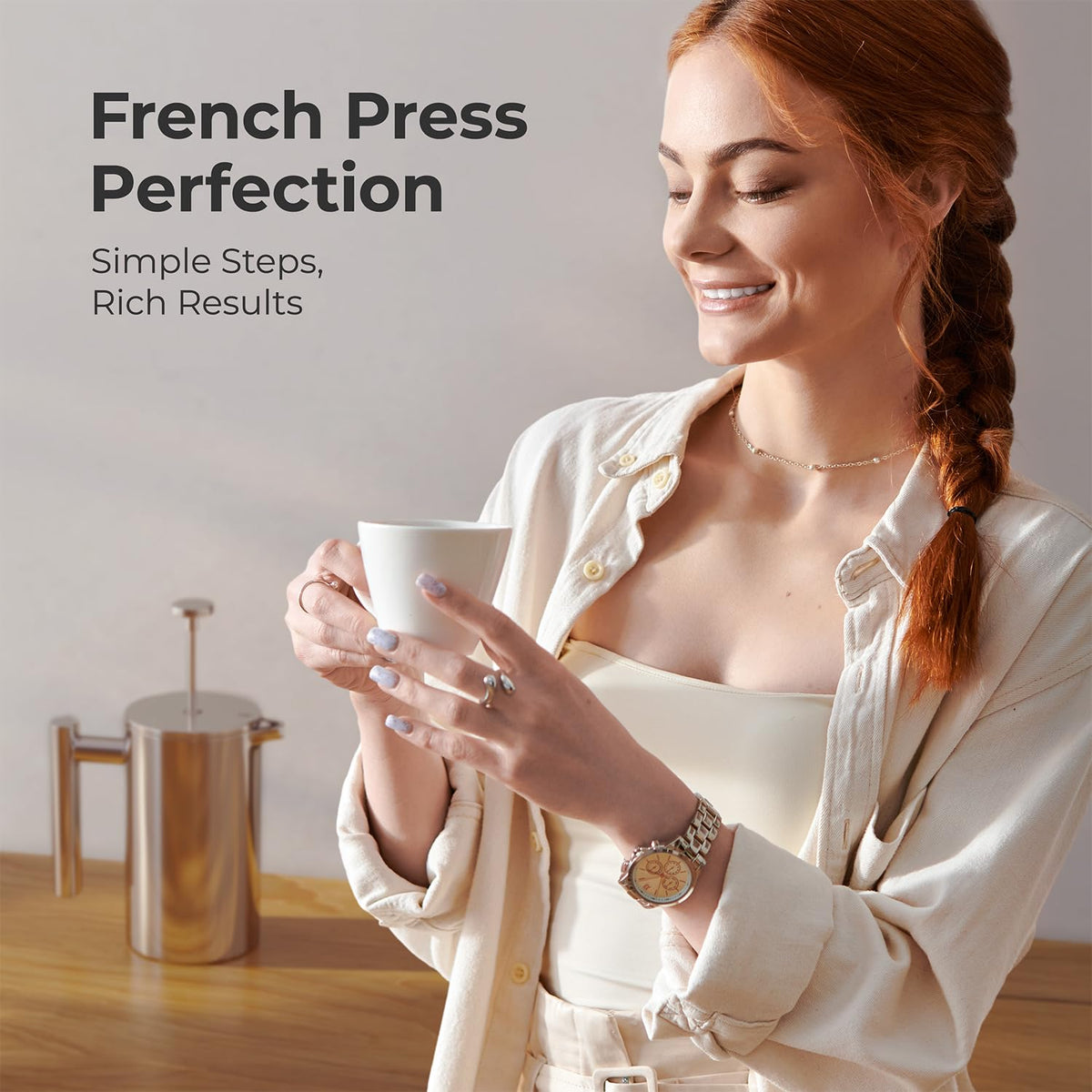 20oz Stainless Steel French Press Coffee Maker O4766