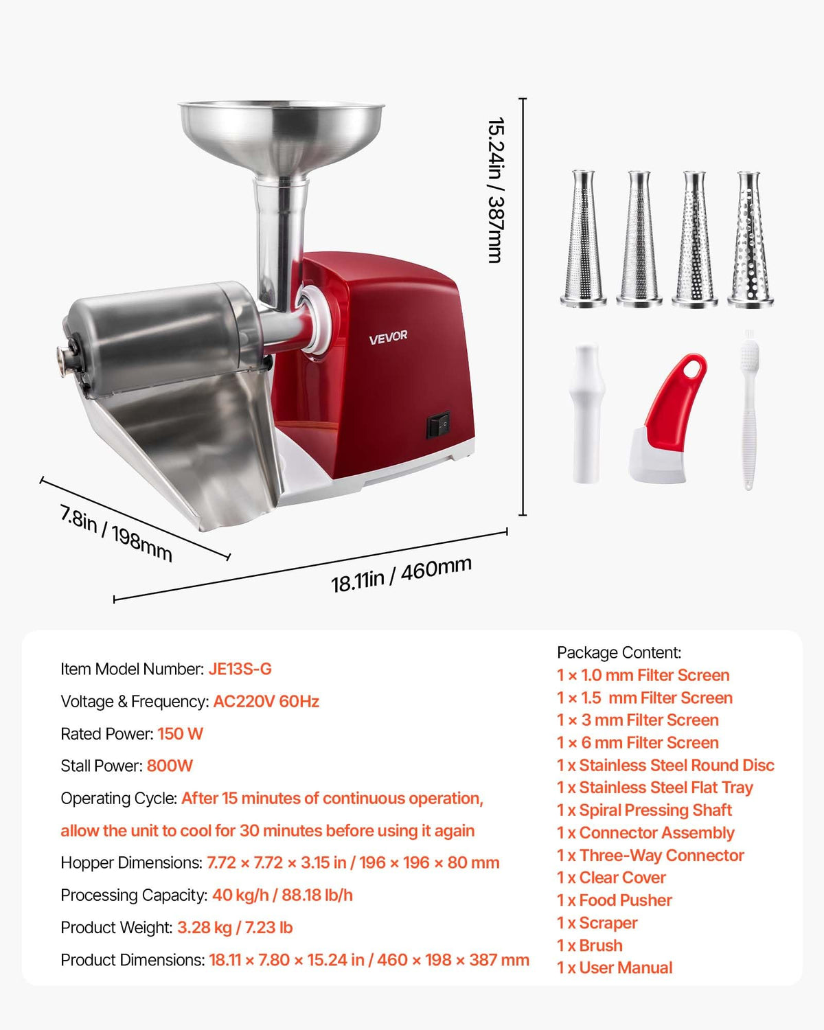 Electric Tomato Strainer 800W D796317