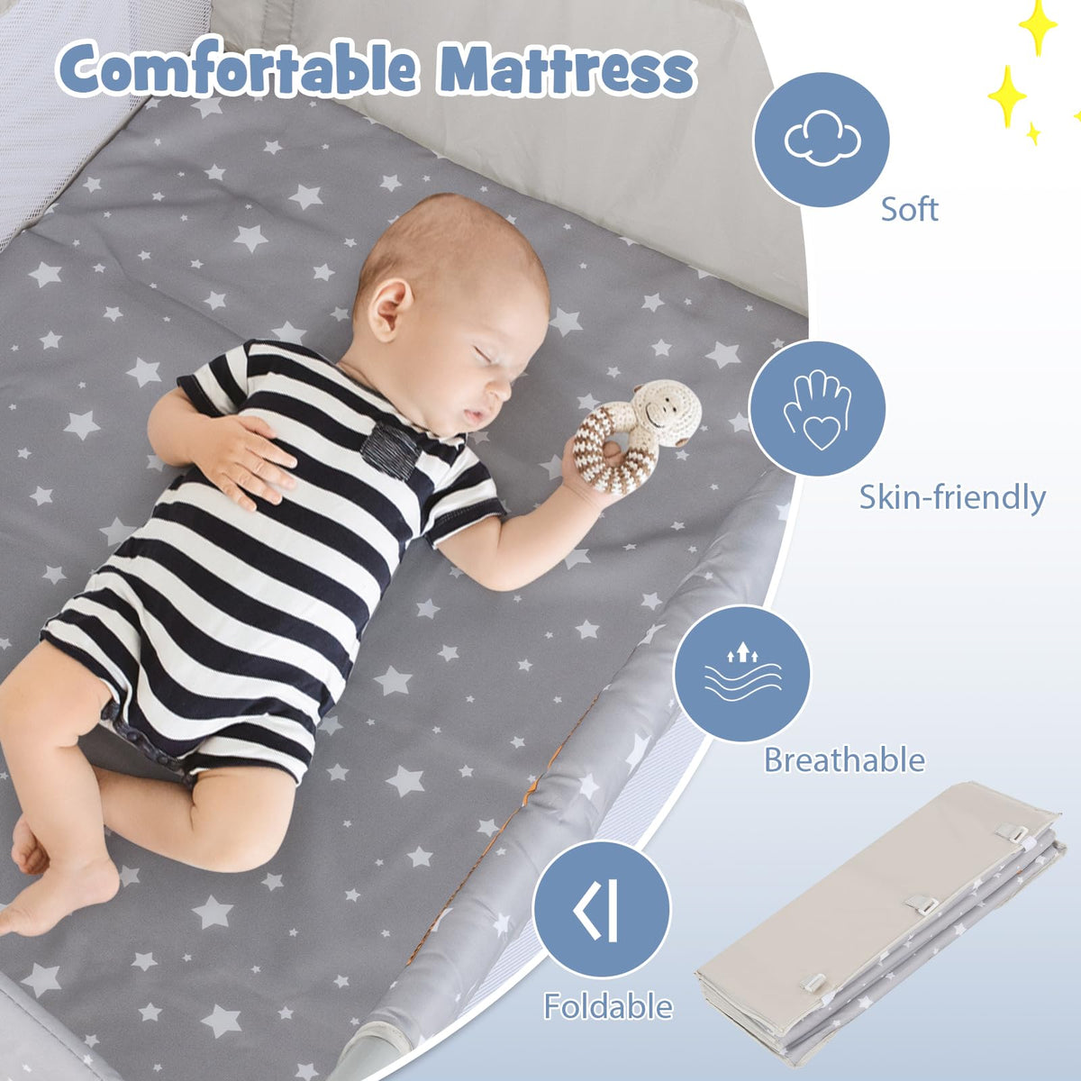 5-in-1 Pack and Play Bassinet Playard P888162