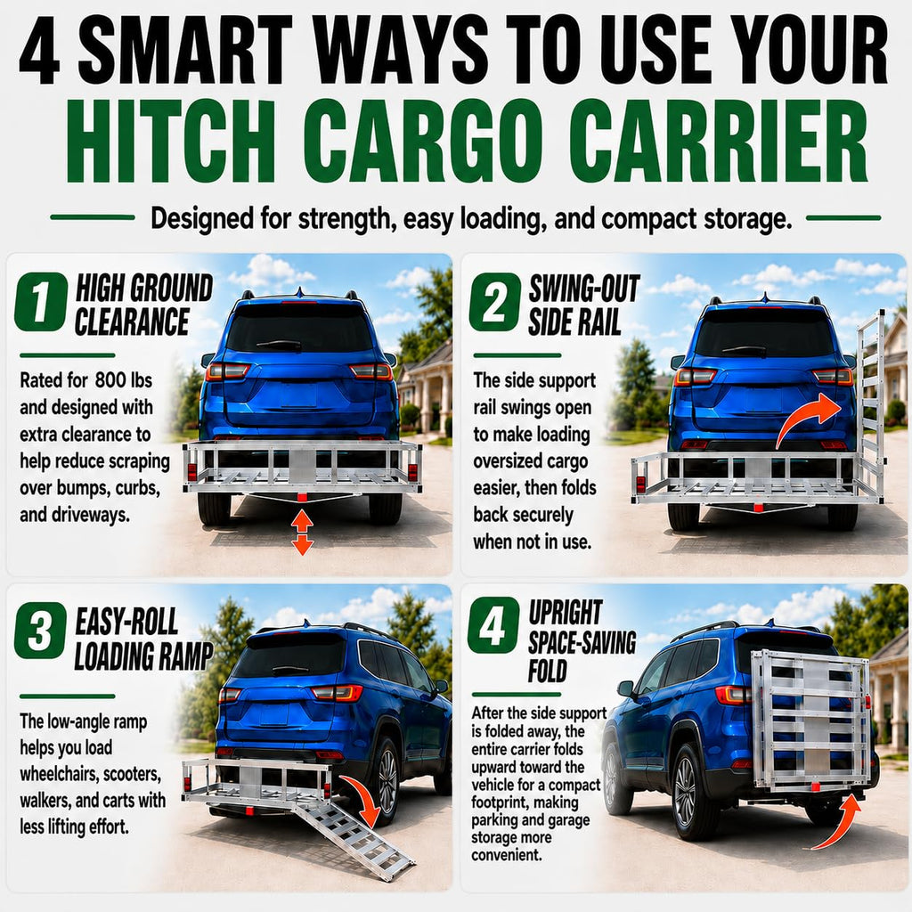 Aluminum Hitch Cargo Carrier with Ramp S71756