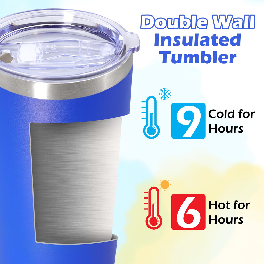 20oz Insulated Tumbler with Lid Dark Blue N8405