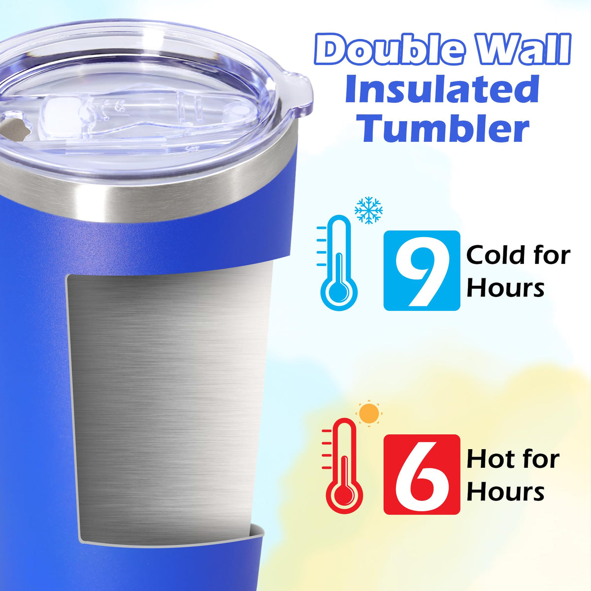 20oz Insulated Tumbler with Lid Dark Blue N8405