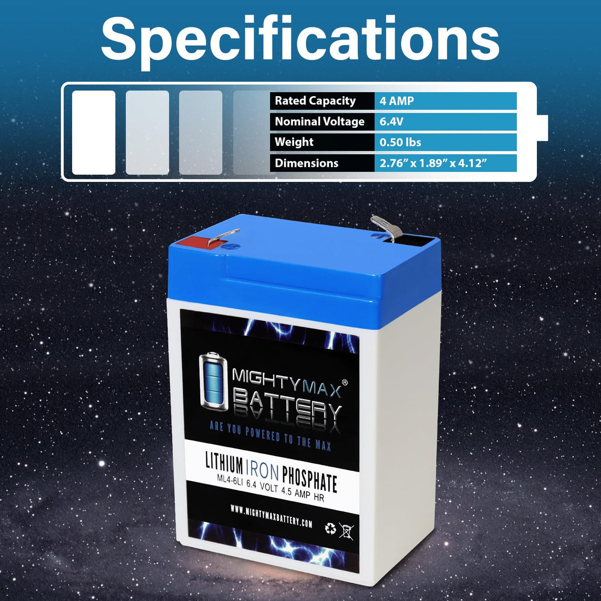 6V 4.5AH Lithium Replacement Battery H17055
