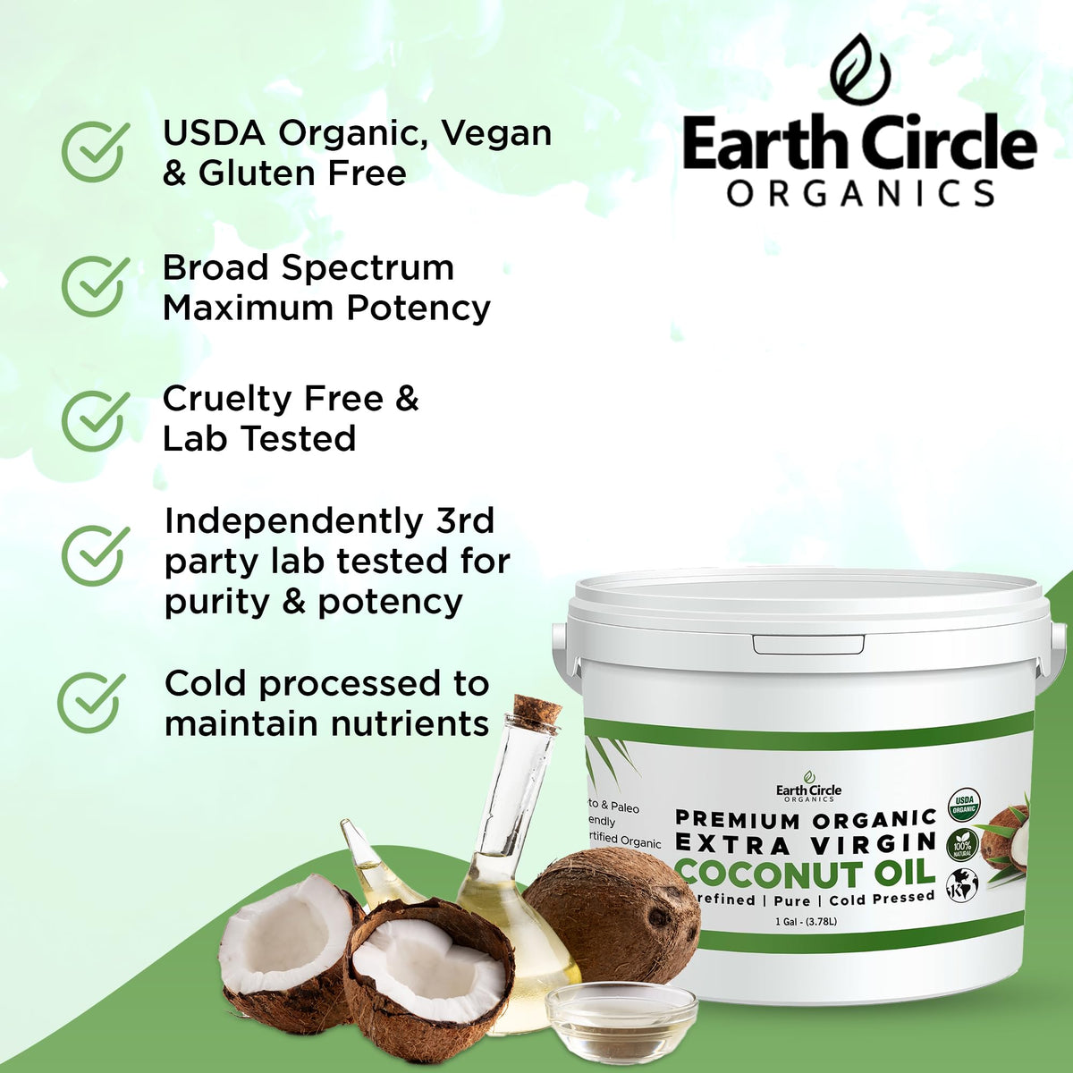 Cold Pressed Unrefined Extra Virgin Coconut Oil 1 Gallon B169