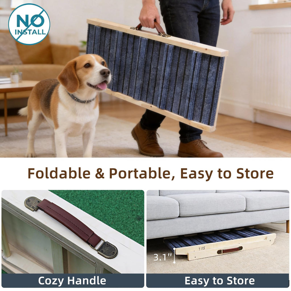 Foldable Wooden Dog Ramp 4 Adjustable Heights B61202