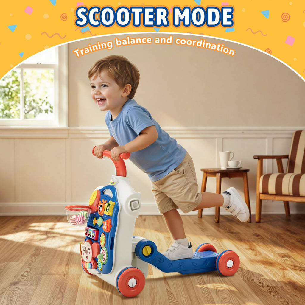 Blue 5 in 1 Baby Push Walker I701684
