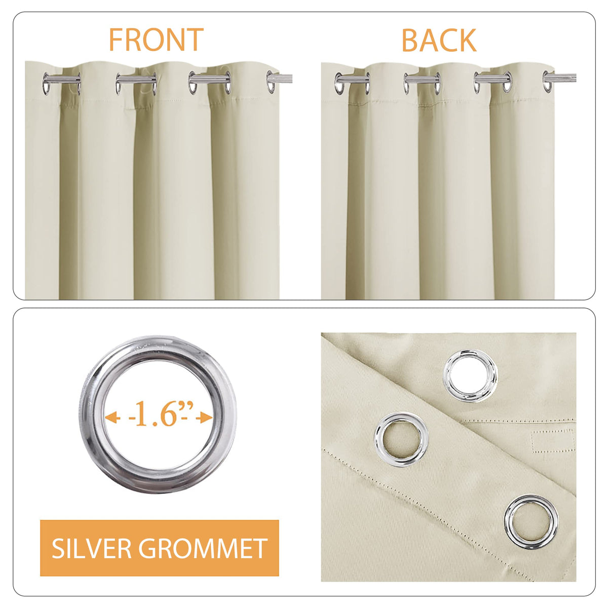 3-in-1 Blackout Room Divider Curtains M4466