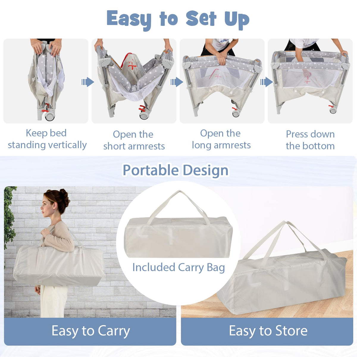 5-in-1 Pack and Play Bassinet Playard P888162
