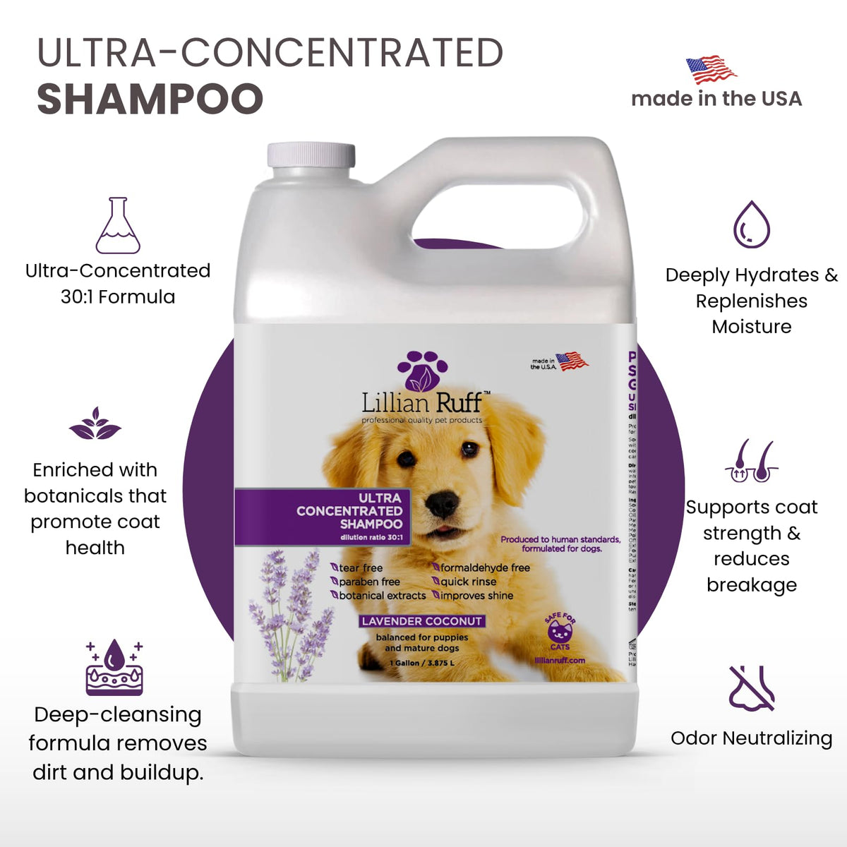 Ultra Concentrated Dog Shampoo 30:1 Dilution Gallon P636